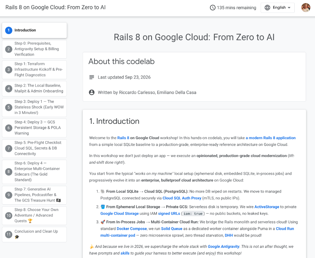 Google Codelab Page 1 (#0) Introduction